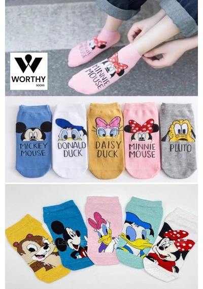 Worthy Socks 10'lu Kadın Moda Patik Renkli