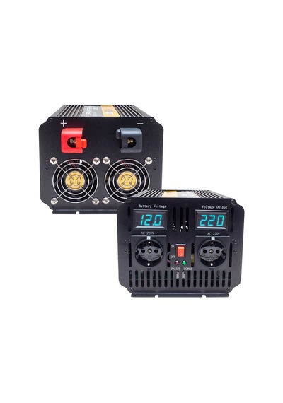 Powermaster Pwr1800-12 Çift Dijital Ekran 12 Volt - 1800 Watt Modıfıed Sınus Wave Inverter