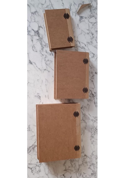 Hobi Adn Kitap Kutu 3'lü Set Ahşap Mdf Ham Ankara Siteler Ürünü El Yapım