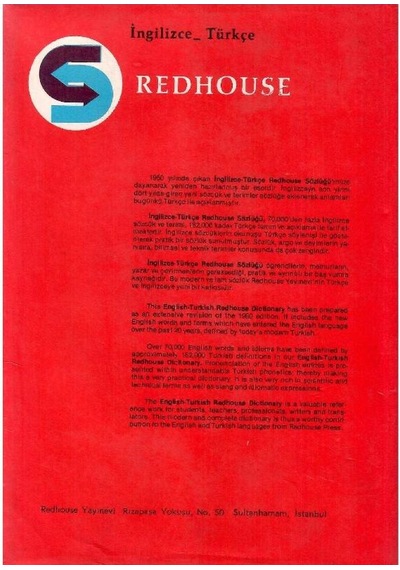Redhause Sözlüğü - İngilizce - Türkçe Büyük Boy