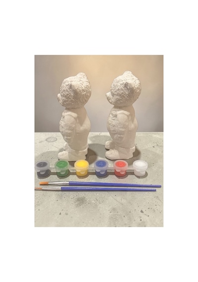 Teddy Bear Ayıcık 2 Adet Xxl Boy 14 Cm Taş Boyama Seti, Etkinlik, Dıy