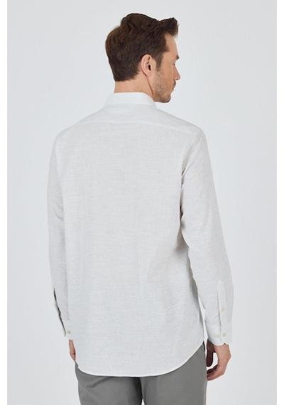 İmza Uzun Kol Çizgili Desen Bez Ayağı Düğmeli Yaka Cepsiz Pamuklu Classic Comfort Fit Gömlek 1004250198 Beyaz İmza Uzun Kol Çizgili Desen Bez Ayağı Düğmeli Yaka Cepsiz Pamuklu Classic Comfort Fit Gömlek 1004250198 Beyaz