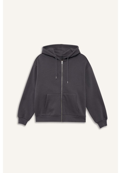Defacto Relax Fit Kapüşonlu Sweatshirt C1809ax26spar191 Antrasit-ar191