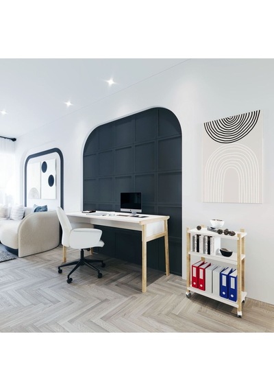 Zenith Çalışma Masası Kitaplık Takımı150cm Beyaz Meşe