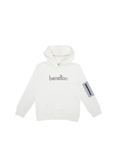 United Colors Of Benetton Benetton Beyaz Erkek Çocuk Baskılı Sweatshirt Bnt-b21627 Ekru