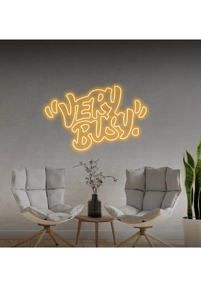 "very Busy" Yazılı Neon Tabela Turuncu