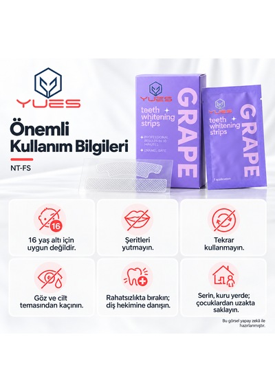 Yues Nt-fs Üzüm Aromalı Diş Beyazlatma Şeridi 7 Çift 14 Adet