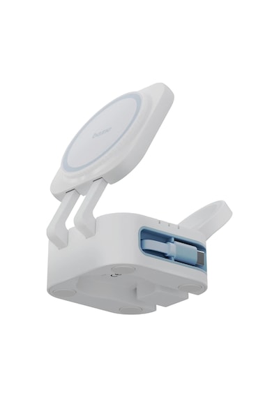 X Bazic Gomag Station Mini 3in1 Katlanabilir - 15w Telefon Saat Masaüstü Hızlı Şarj Standı - Beyaz