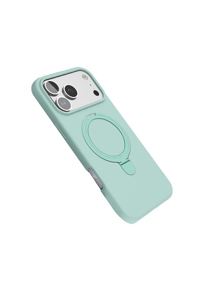 Apple iPhone Uyumlu   17 Pro Max Regal Magsafe Standlı Kapak - Su Yeşili Yeşil