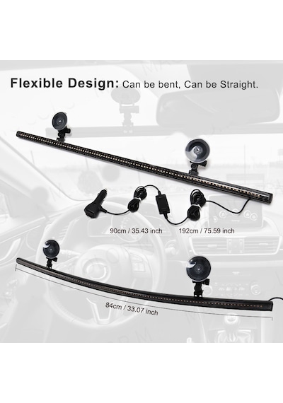 Çakar Lamba 12-32v Esnek Model 84cm Vantuzlu Çakarlı Mavi-kırmızı / Lapa543