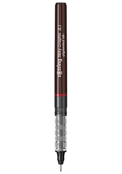 Tikky Graphic Keçe Uçlu Teknik Çizim Kalemi, 0,1 Mm, Siyah Mürekkep, Kahverengi