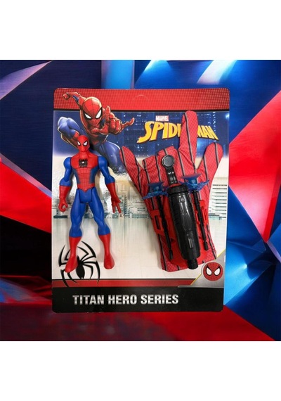 Örümcek Adam 17cm Işıklı Figürlü 2 Farklı Atış Yapabilen Ağ Fırlatıcısı Ve Eldivenli Oyuncak Seti Spider - Man