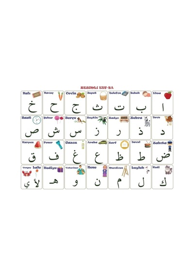 Hobibahçem 70x100 Cm Statik Kağıt Elif-ba Öğrenme Tahtası Çok Renkli