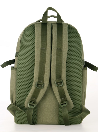 Sr-03 Unisex Kanvas Kumaş Laptop Bölmeli Outdoor Sırt Çantası Dağcı Sırt Çantası Escp01 Haki