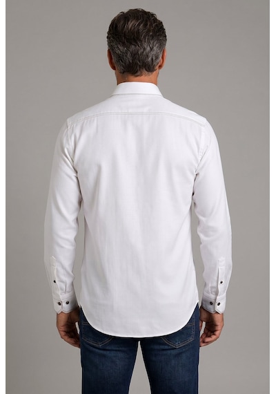 Bisse Bej Regular Fit Cepsiz Uzun Paşa Yaka Gömlek Gmoks261032 C07