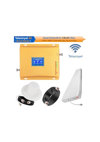 Telesinyal 30 KIRSAL ALAN Gsm Telefon Sinyal Güçlendirici, Yükseltici ve Arttırıcı (üç bantlı) 2g 3g ve 4.5g lte