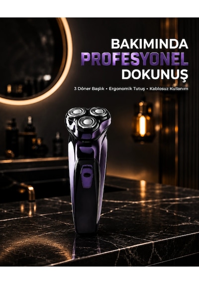 Profesyonel Şarjlı Tıraş Makinesi Ayarlanabilir Başlıklı Kablosuz 1.5 Saat