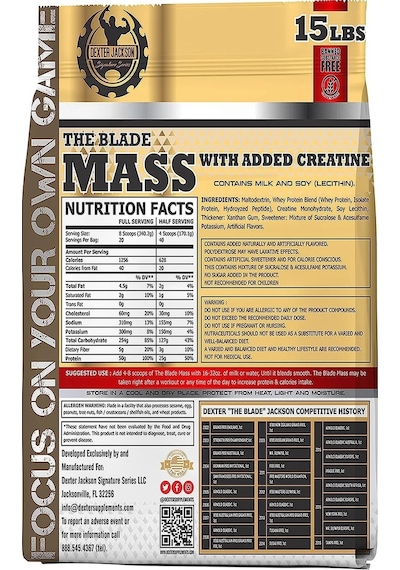 Dexter Jackson Mass Gainer 7 KG