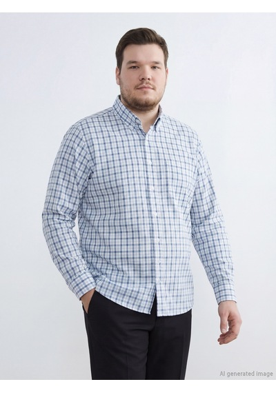Lcwaıkıkı Classic Mavi Regular Fit Ekose Gabardin Erkek Gömlek