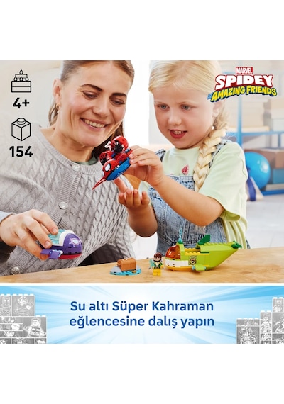 LEGO® Marvel Spidey Ve Arkadaşları Spidey: Su Altı Araçları 11207 -4 Yaş ve Üzeri Çocuklar için Yaratıcı Oyuncak Yapım Seti (154P)