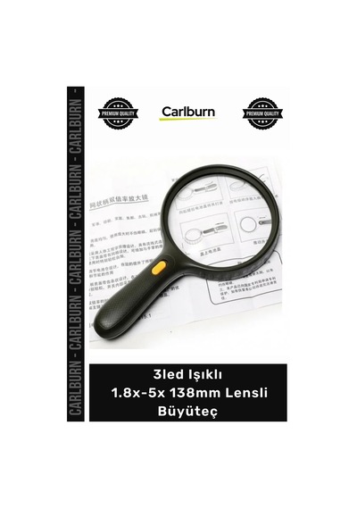 Büyüteç Profesyonel Ergonomik Optik Cam Lens Okuma 3led Işıklı 18x5x 138mm Lensli Büyüteç