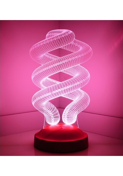 3D Led Lamba 3 Boyutlu Helezon Özel Hediye Gecelambası