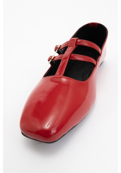 Luvishoes Luvi Shoes Starlıng Kırmızı Rugan Hakiki Deri Kadın Babet Ayakkabı Kırmızı Rugan