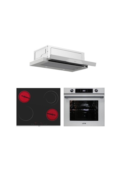 Afm Tech Ve Ferre Fl Vitro Elektrikli Beyaz MS263 + D037 + FM7701 Ankastre Set
