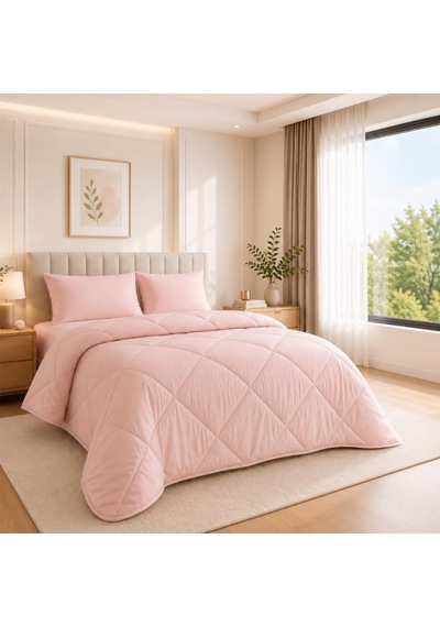 Pudra Soft Silikon Yorgan Çift Kişilik 195 215 Çok Renkli