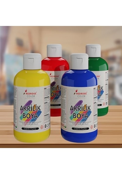 Ana Renkler Akrilik Boya 4&apos Lü Set 4x250gr