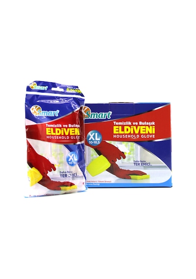 Xl Beden Temizlik Ve Bulaşık Eldiveni - Doğal Pamuk Astarlı - Plastik