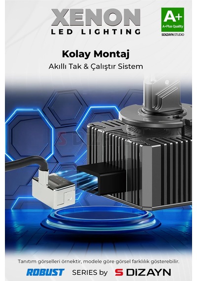 S-dizayn Prime Plus H4 Led Xenon / 45w / 7000k A+ Kalite