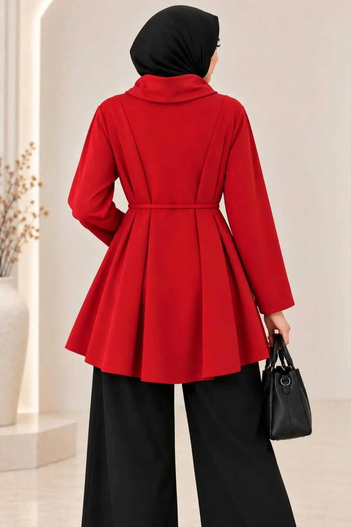 Missmelissfashion Miss Meliss Oysho Kumaş Oversize Salaş Tunik Kırmızı