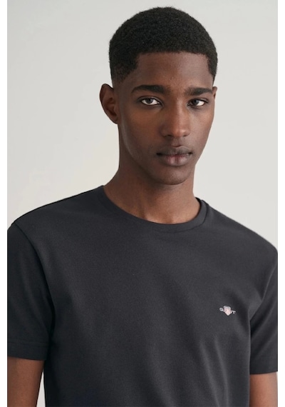 Gant Erkek Siyah Slim Fit Bisiklet Yaka Logolu T-shirt S Siyah