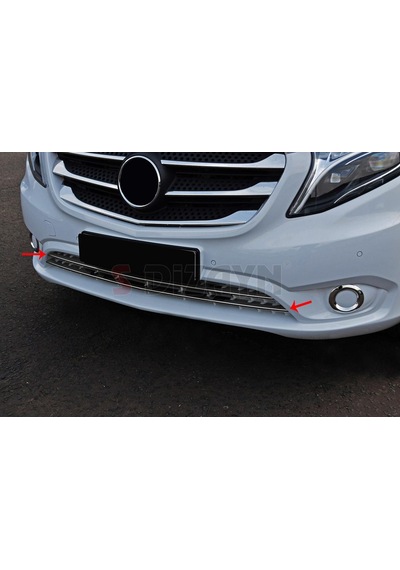 S-Dizayn  Mercedes Vito W447 Krom Ön Tampon Çıtası 2 Prç. 2014 Üzeri Camlı
