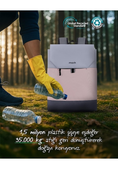 Mack Mce-1302 14.1" Zen Eco Günlük Sırt Çantası Pembe Gri