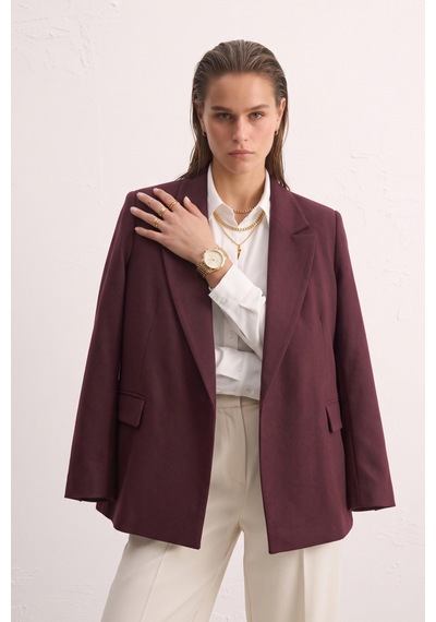 Barrels And Oıl Kadın Klasik Blazer Ceket - Mürdüm Mürdüm