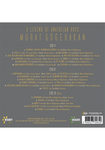 Murat Göğebakan - A Legend Of Anatolian Rock 3 Cd Cd