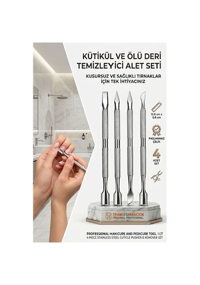 Zenvac Profesyonel Çelik Kronk Seti Tırnak Temizleyici Et İtici Ve Temizleyici 723170 Zenvac29