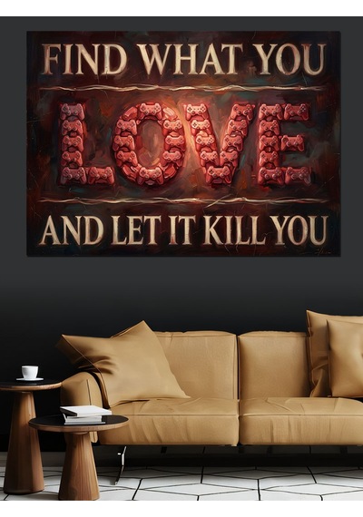 Motivasyonel Love Yazılı Modern Tabela Dekoratif Kanvas - Mdf Ahşap Tablo