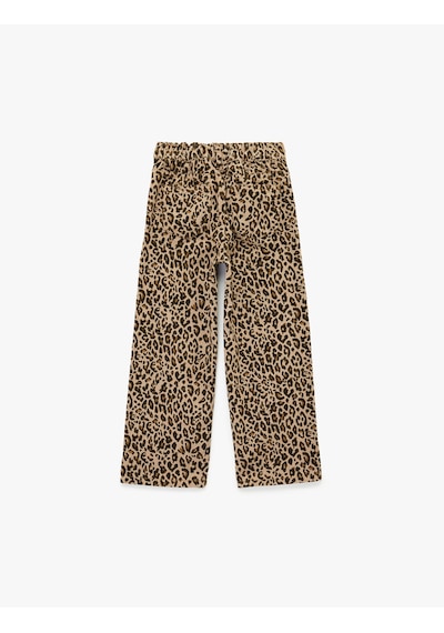 Koton Pamuklu Loose Fit Beli Lastikli Geniş Paça Leopar Desenli Denim Pantolon Kahverengi Desenli 6smg40021ad Koton Pamuklu Loose Fit Beli Lastikli Geniş Paça Leopar Desenli Denim Pantolon Kahverengi Desenli 6smg40021ad