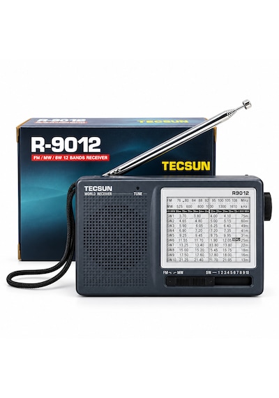 Tecsun R-9012 Pilli 12 Bant Dünya Radyosu Fm Mw Sw Kısa Dalga Analog Cep Radyosu Teleskopik Antenli