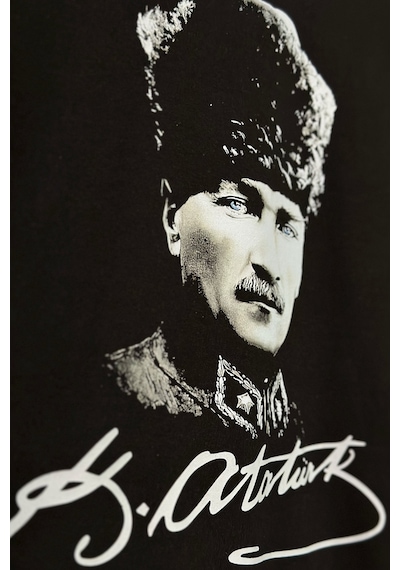 Atatürk 10 Kasım 100.yıl Cumhuriyet 1881 1938 Baskılı Siyah T-shirt Mustafa Kemal Çocuk Tişört 001
