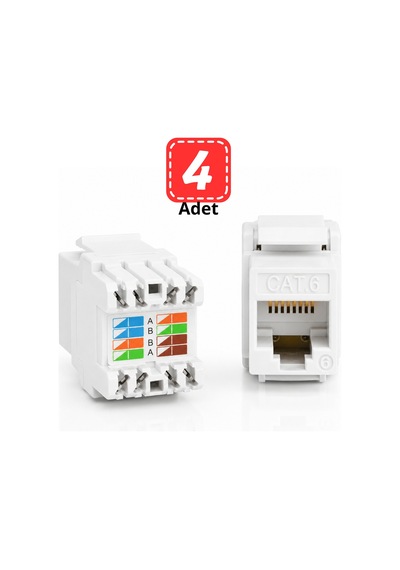 Mn6 Mn117c Rj45 Cat6 Keystone Jack Şase Priz Modülü 180 Derece Ağ Ethernet Bağlantı Konnektörü-10 Adet