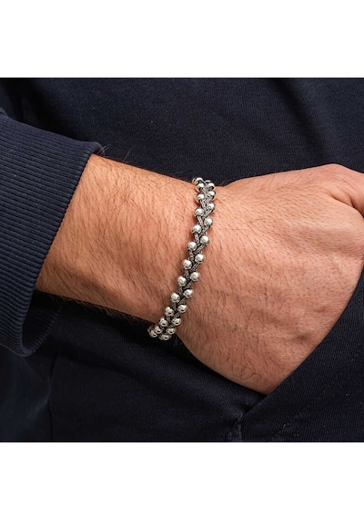Gümüş Oksitli Toplu Erkek Bileklik Gümüş - Rose Gold