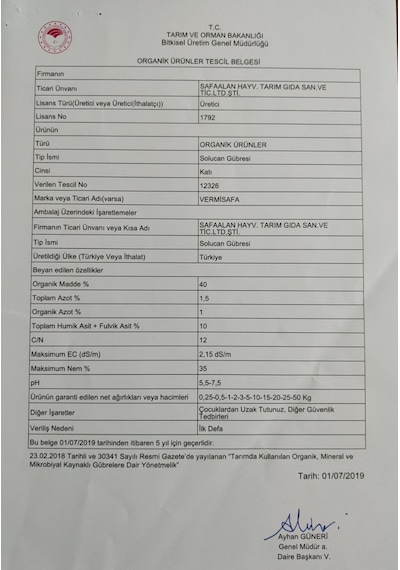Vermisafa Organik Solucan Gübresi 3 KG Katı + 1 L Sıvı