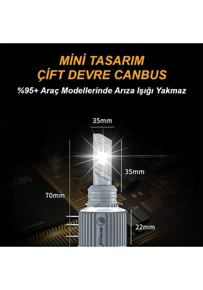 Joyecar 12v H15 Csp Led Xenon Far Ampul Seti 72w 6500k 13000 Lümen