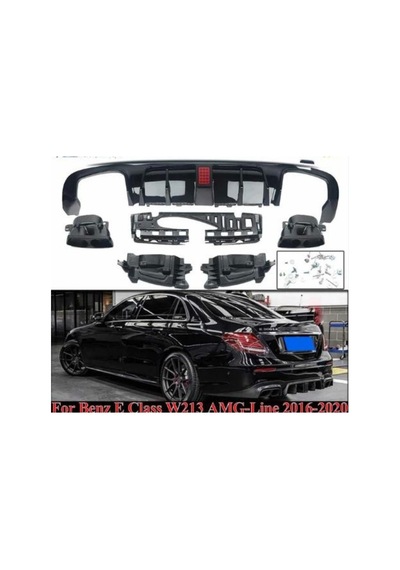 Mercedes E Serisi W213 Brabus Difüzör Siyah 4 Kapı 2016-2020 Arası Uyumlu