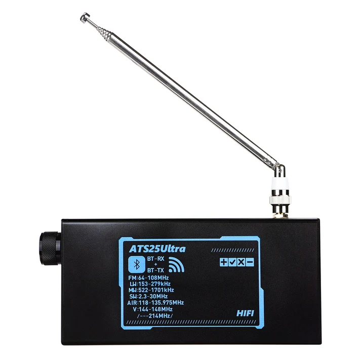 Hamgeek Ats25 Ultra Sdr Radyo Alıcısı Fm Sw Ssb Mw Lw Aır Band, Bluetooth Wifi, 4 İnç Dokunmatik Ekran