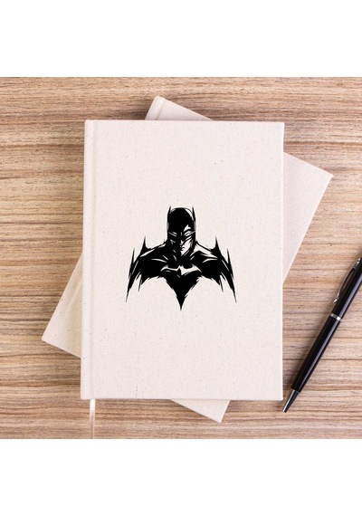 Batman Silluhette Çizgisiz Kanvas Defter Krem